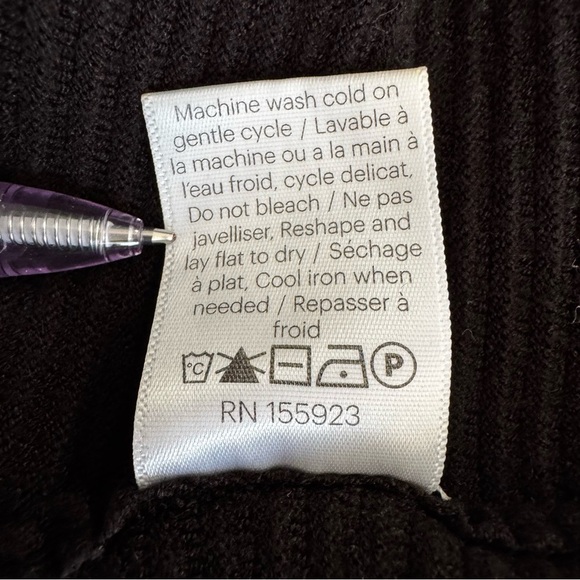 Krimson Klover Pearl Black Textured Wide Stripe Long Sleeve Sweater Dress Sz M - Picture 8 of 11